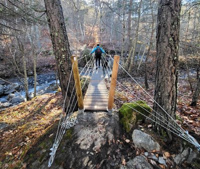 Très beau passage sur passerelle himalayenne