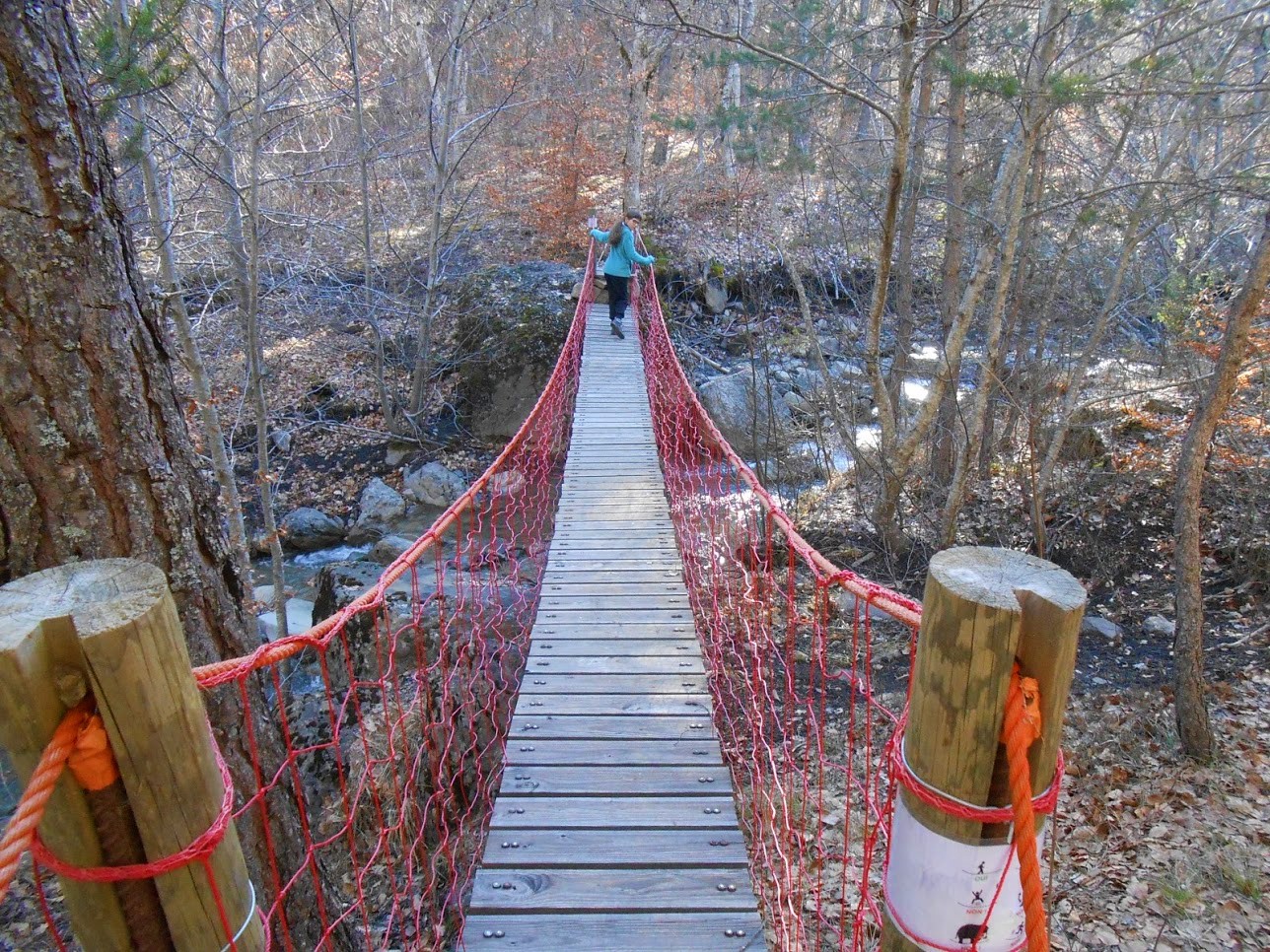 Très beau passage sur passerelle himalayenne